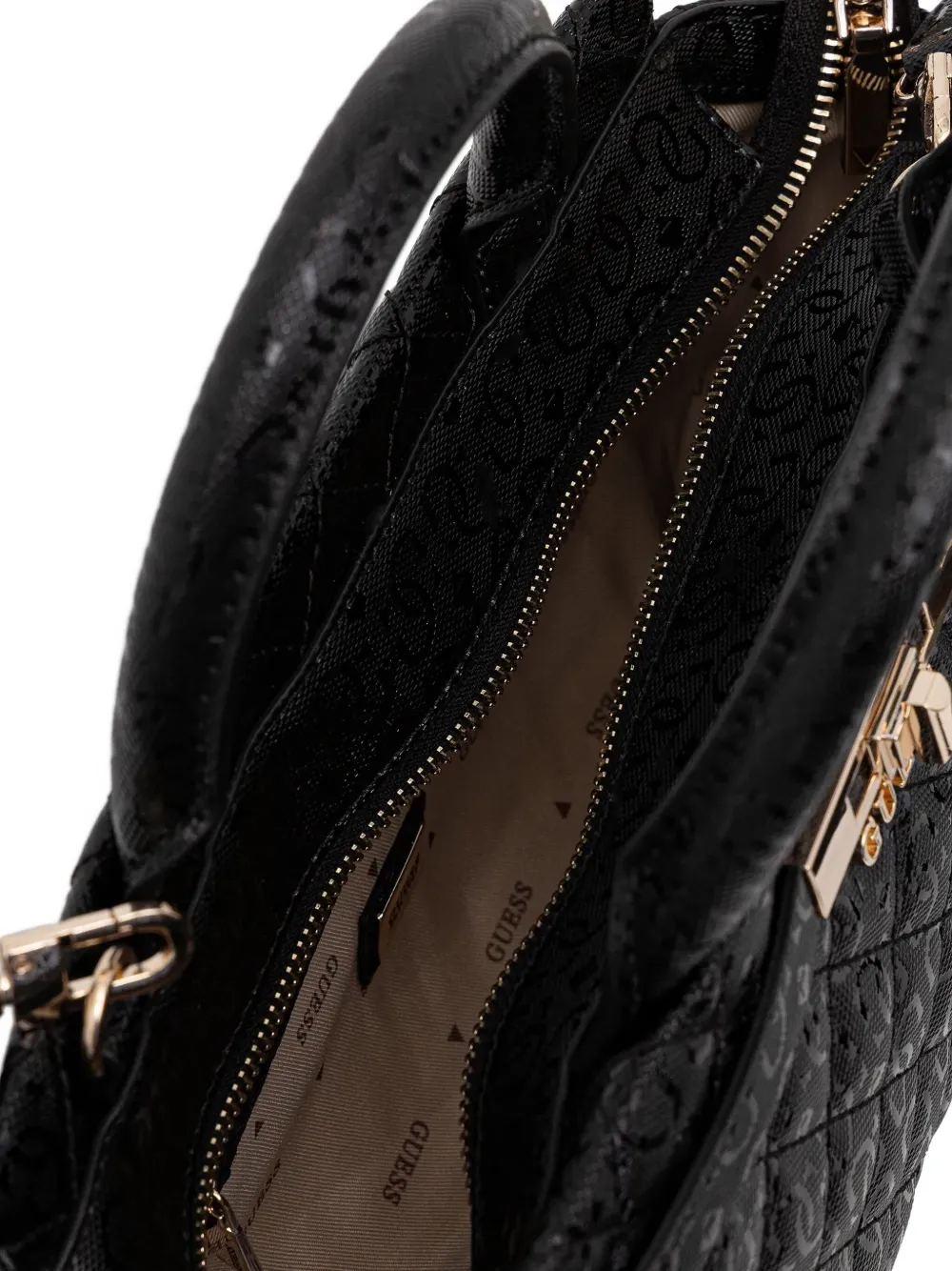 Guess Usa Quilted Logo-pattern Tote Bag In Black