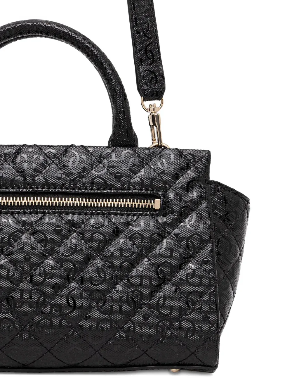 Guess Usa Quilted Logo-pattern Tote Bag In Black