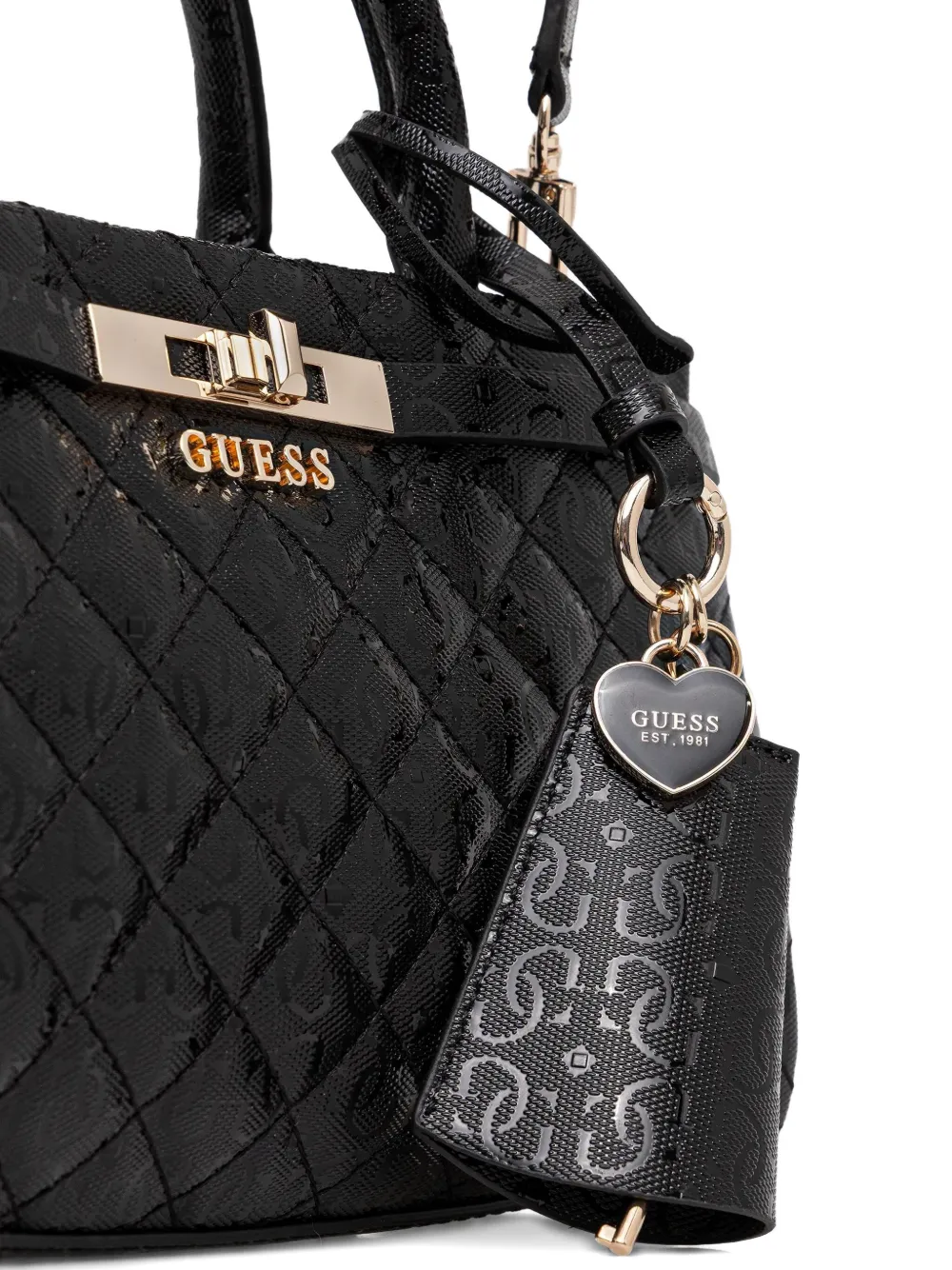 Guess Usa Quilted Logo-pattern Tote Bag In Black