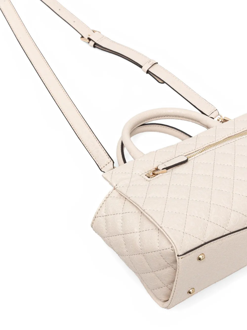 Guess Usa Idra Quilted Heart-charm Tote Bag In Metallic