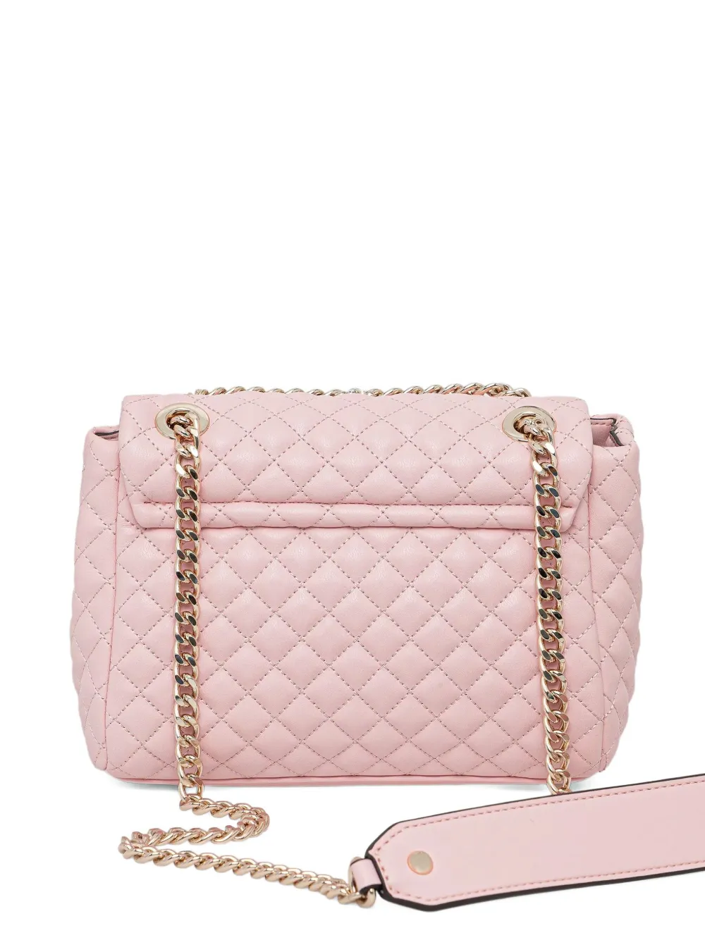 Guess Usa Mini Everlee Quilted Floral-appliqué Cross Body Bag In Pink