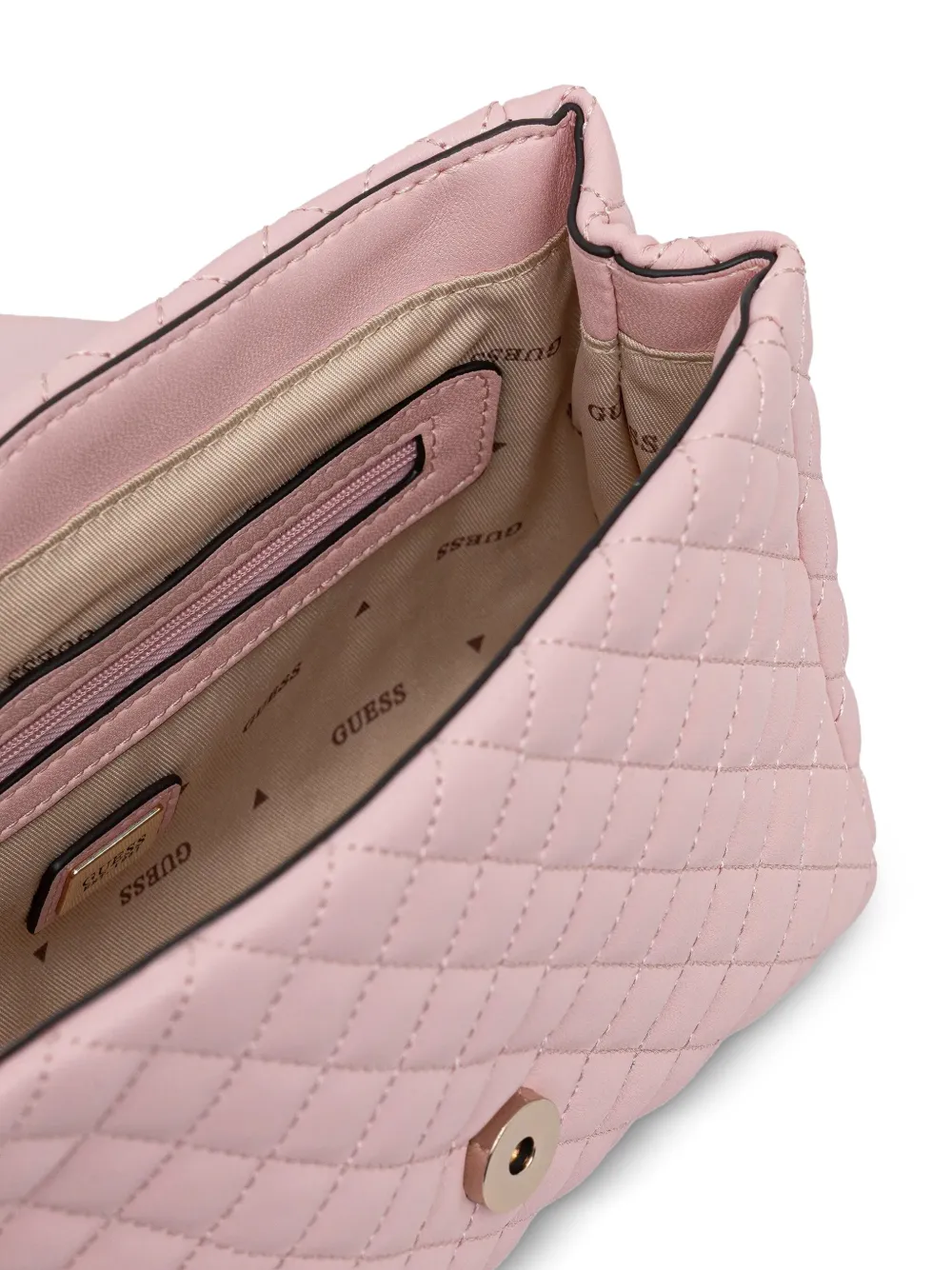 GUESS USA Everlee gewatteerde mini-crossbodytas met bloemapplicatie Roze