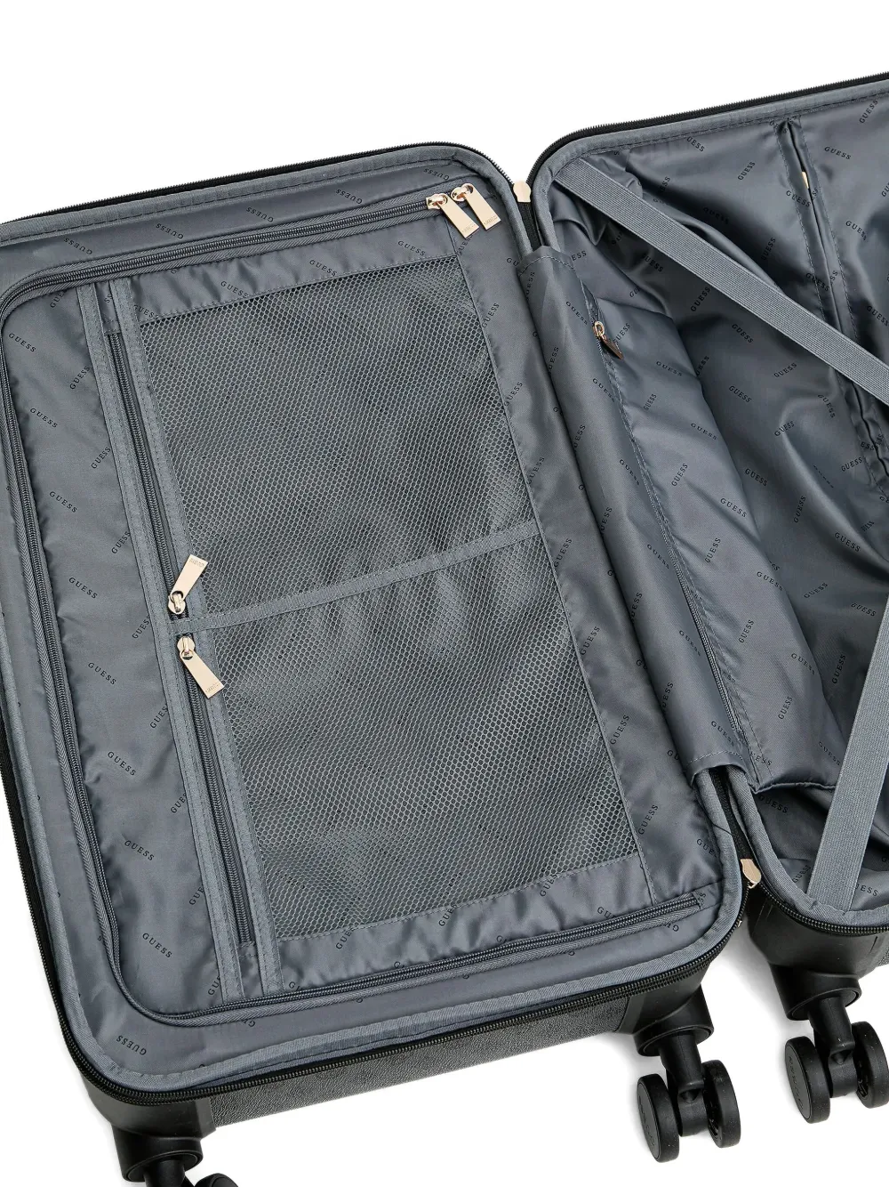 GUESS USA Reistas met logoplakkaat en monogram Grijs