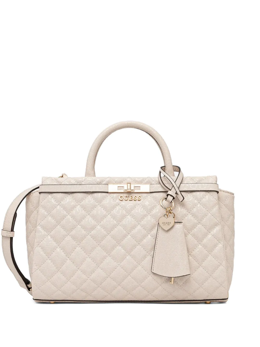 GUESS USA Idra quilted charm tote bag - ニュートラル GUESS USA Idra quilted charm tote bag - ニュートラル