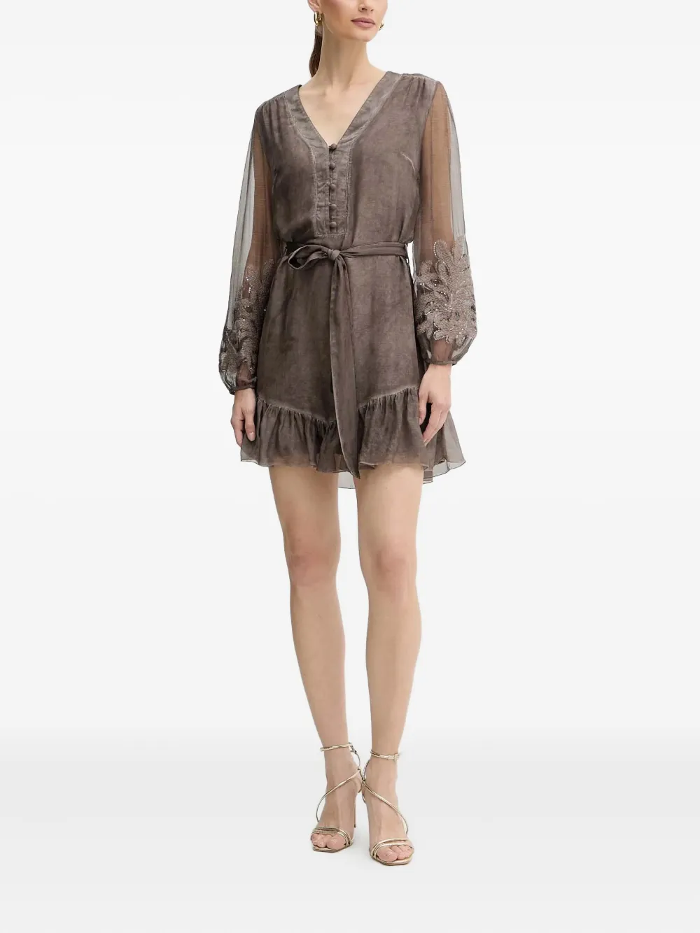 GUESS USA Mini-jurk met borduurwerk - Bruin