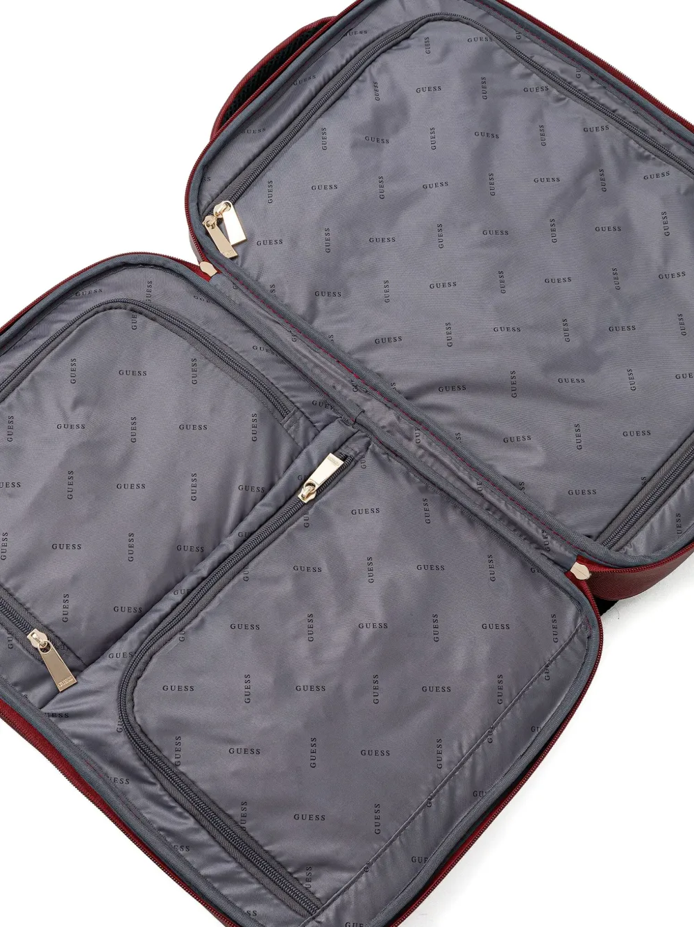 Guess Usa Norom Logo-plaque Backpack In Red