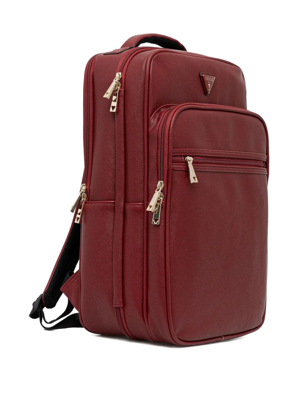 Guess Usa Norom Logo-plaque Backpack In Red