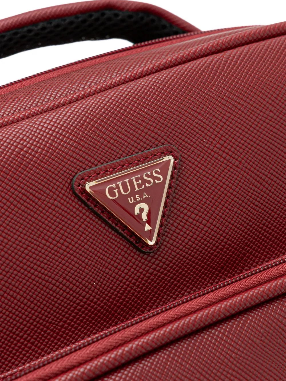 Guess Usa Norom Logo-plaque Backpack In Red