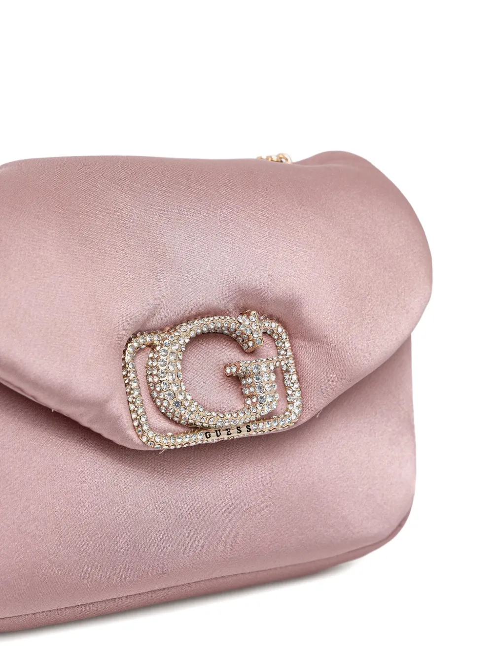 Guess Usa Mini Embellished Chain Cross Body Bag In Pink