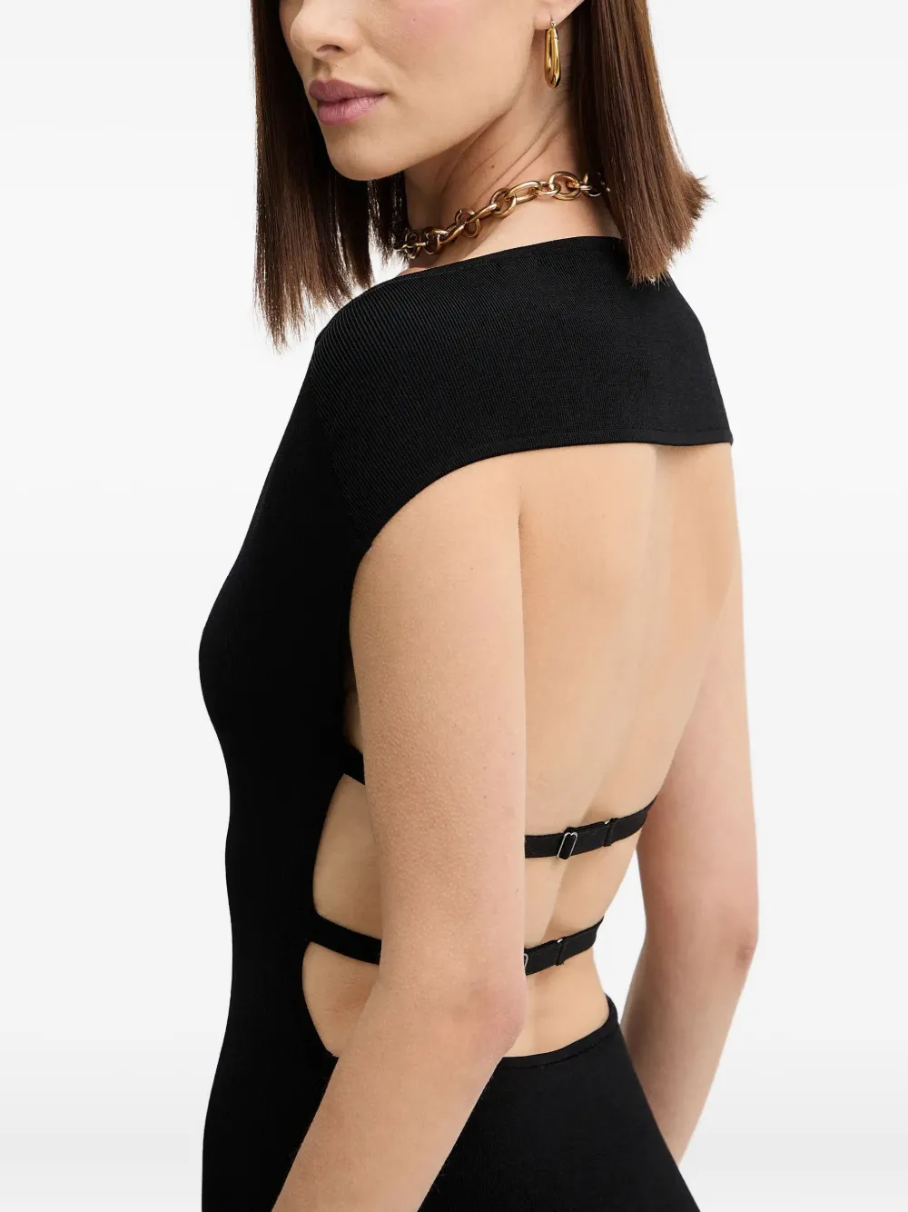 Guess Usa Off-shoulder Mini Dress In Black