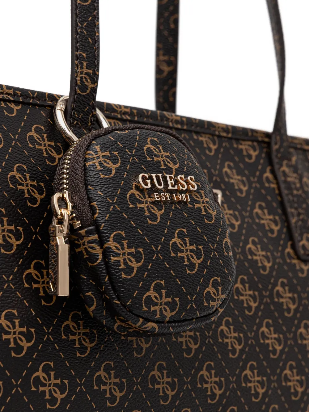 Guess Usa Large Monogram-pattern Tote Bag In Brown