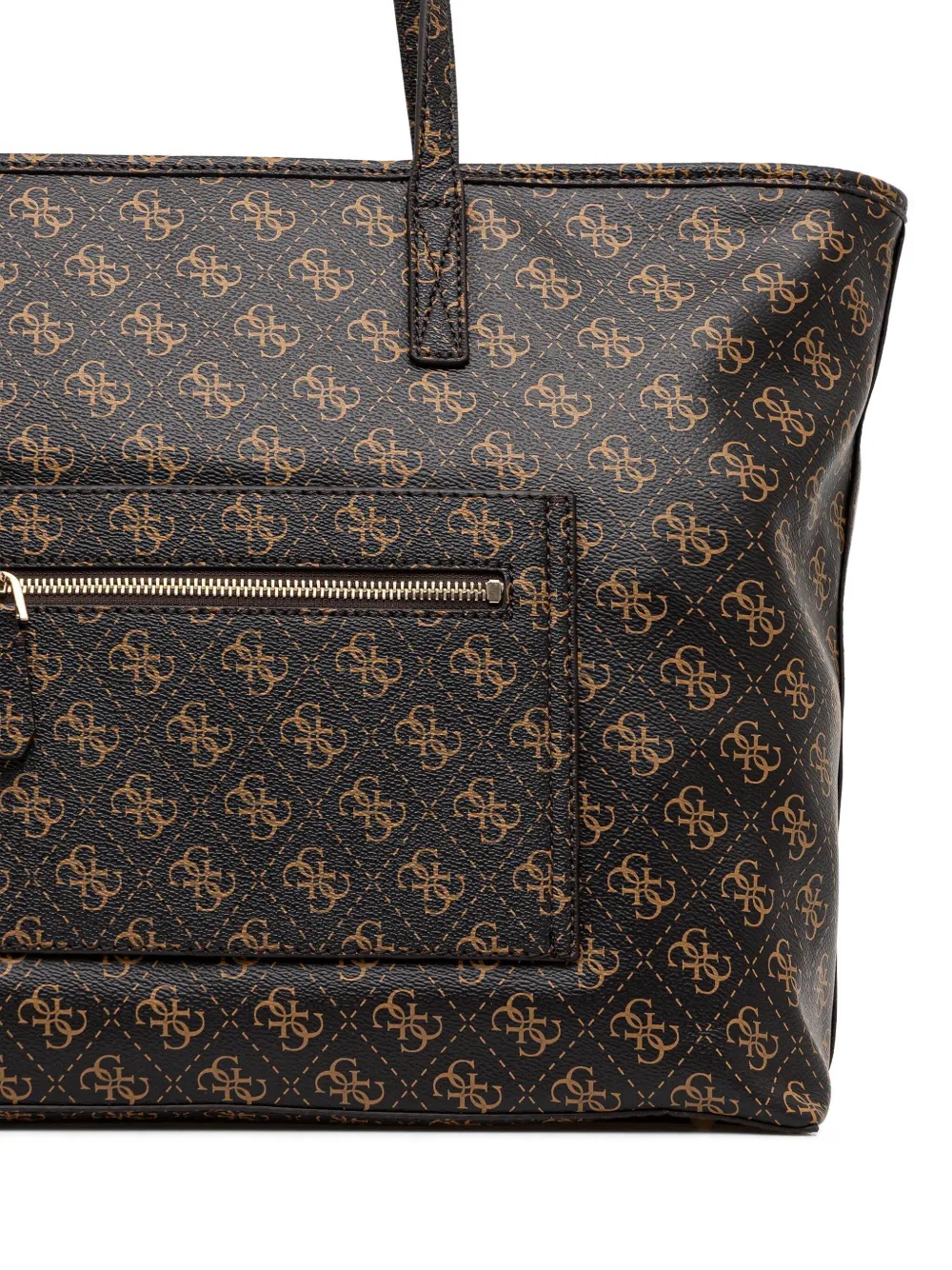 Guess Usa Large Monogram-pattern Tote Bag In Brown