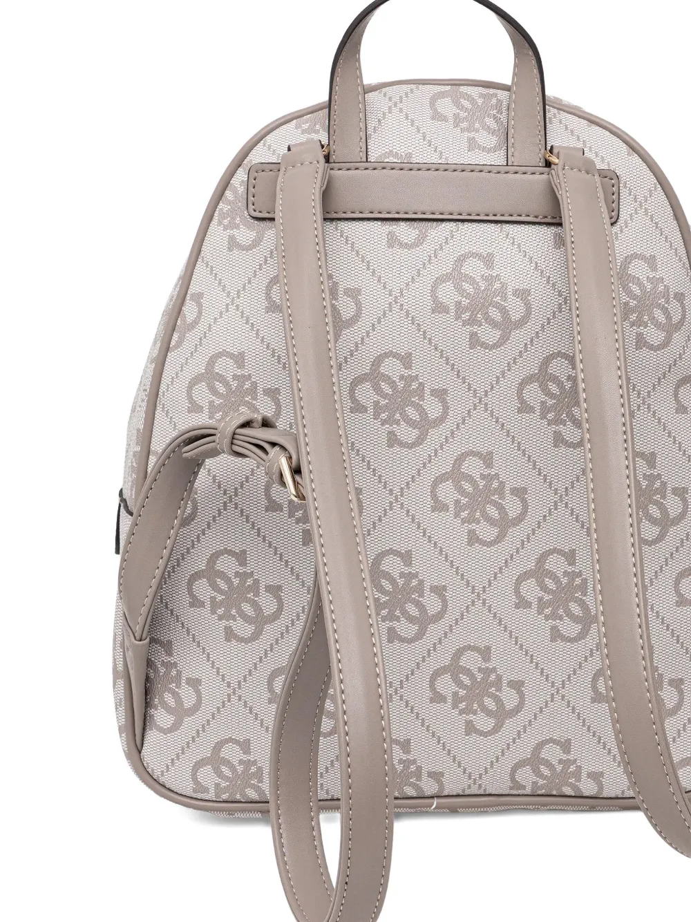 Guess Usa Logo-plaque Patterned Backpack In Neutral