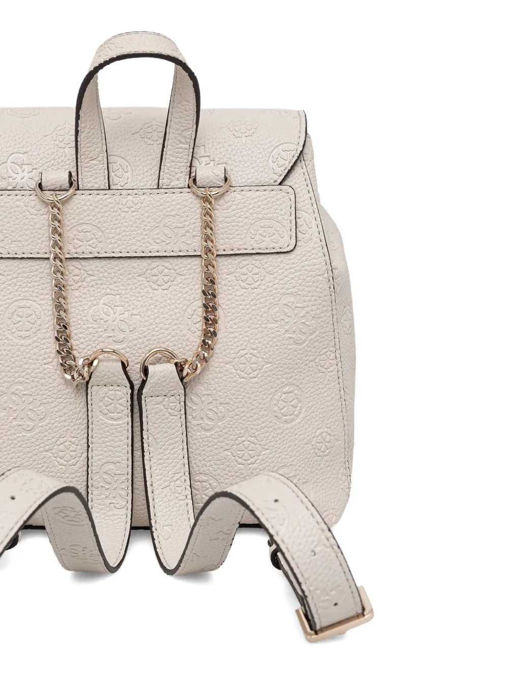 Guess Usa Mini Cresidia 4g Chain-detail Backpack In Neutral