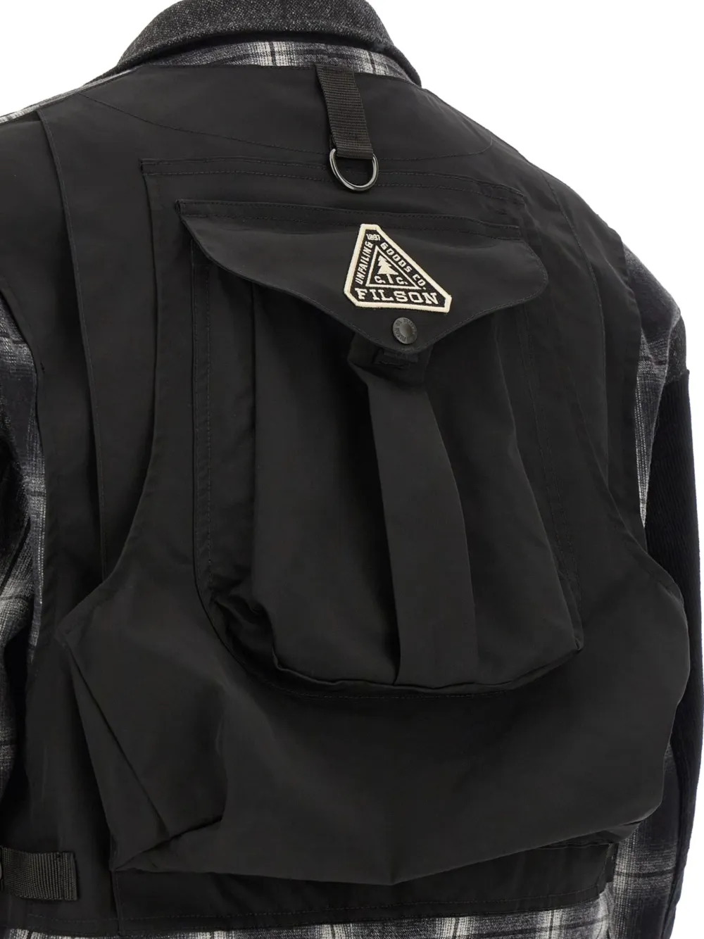 Junya Watanabe Patchwork Coat Featuring Multiple Pockets In Black