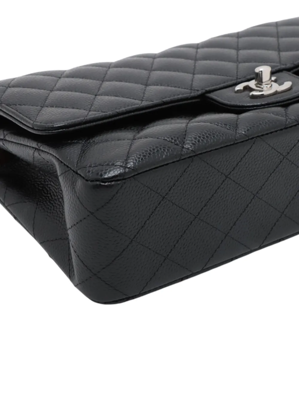 CHANEL Pre-owned 2012 Medium Classic Caviar Double Flap Shoulder Bag In Black