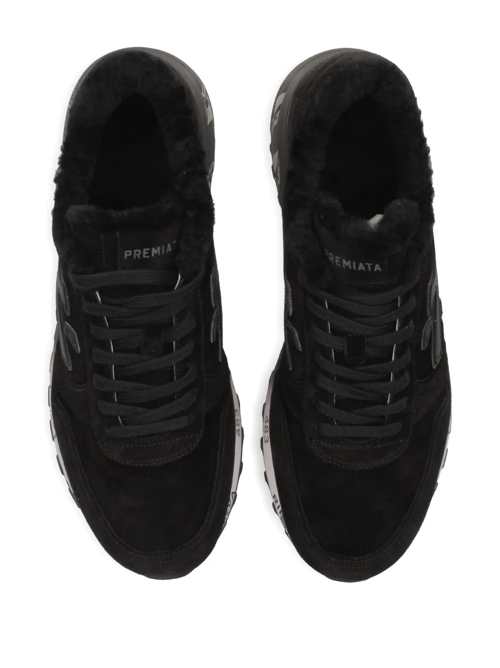 Premiata Mick sneakers met bont afwerking Zwart