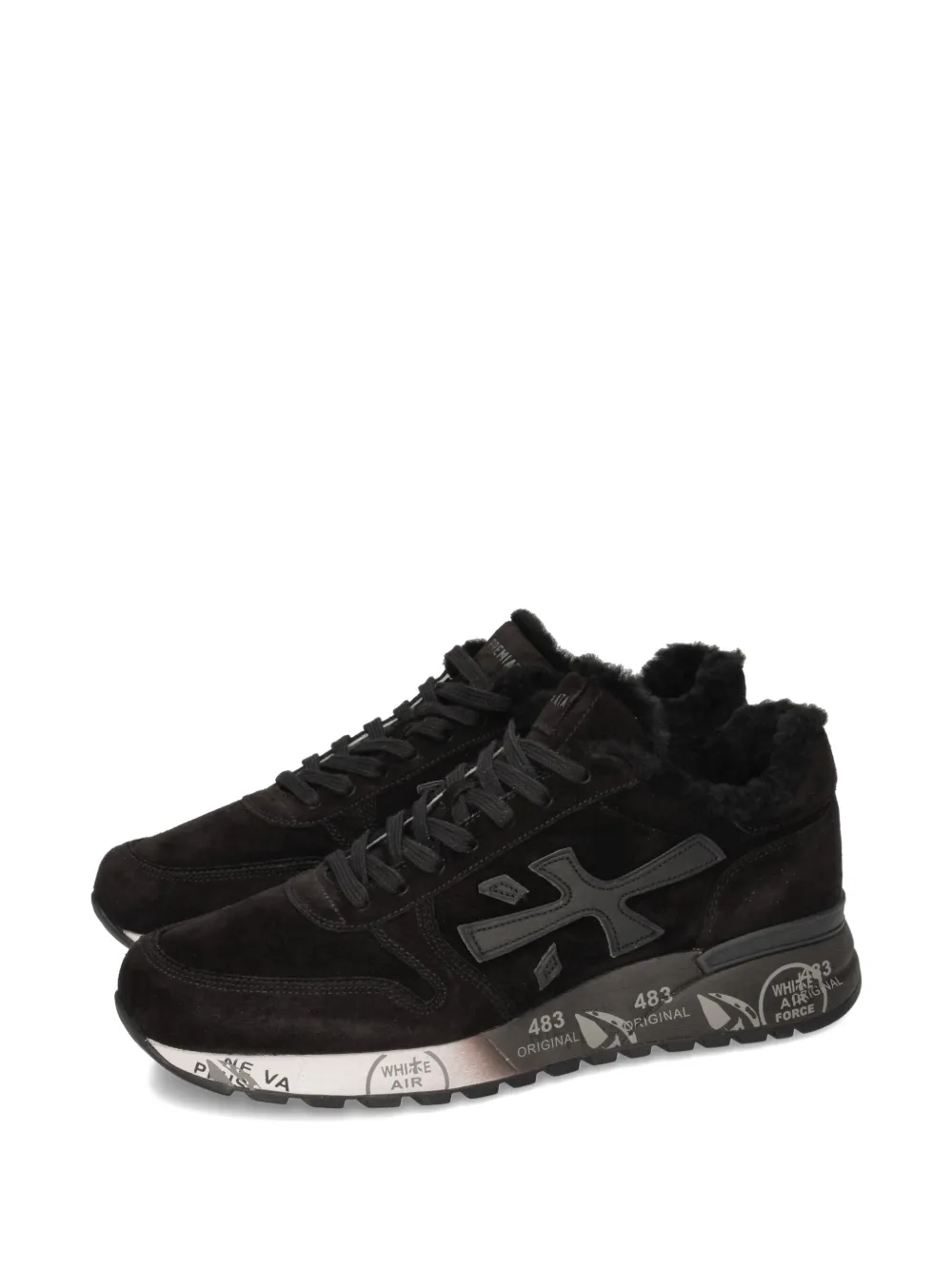 Premiata Mick sneakers met bont afwerking Zwart