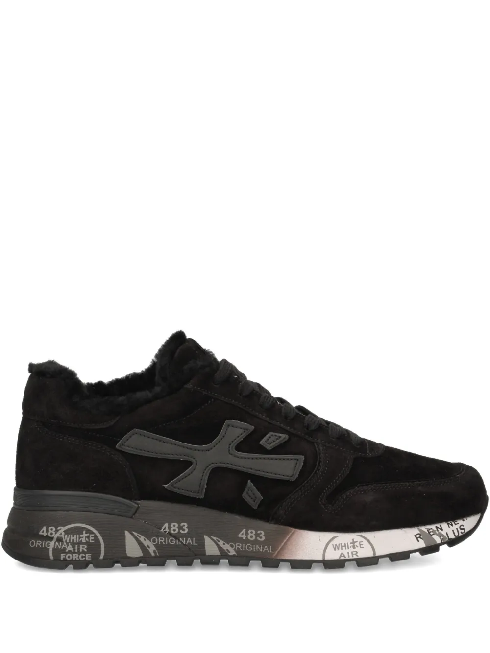 Premiata Mick sneakers met bont afwerking Zwart