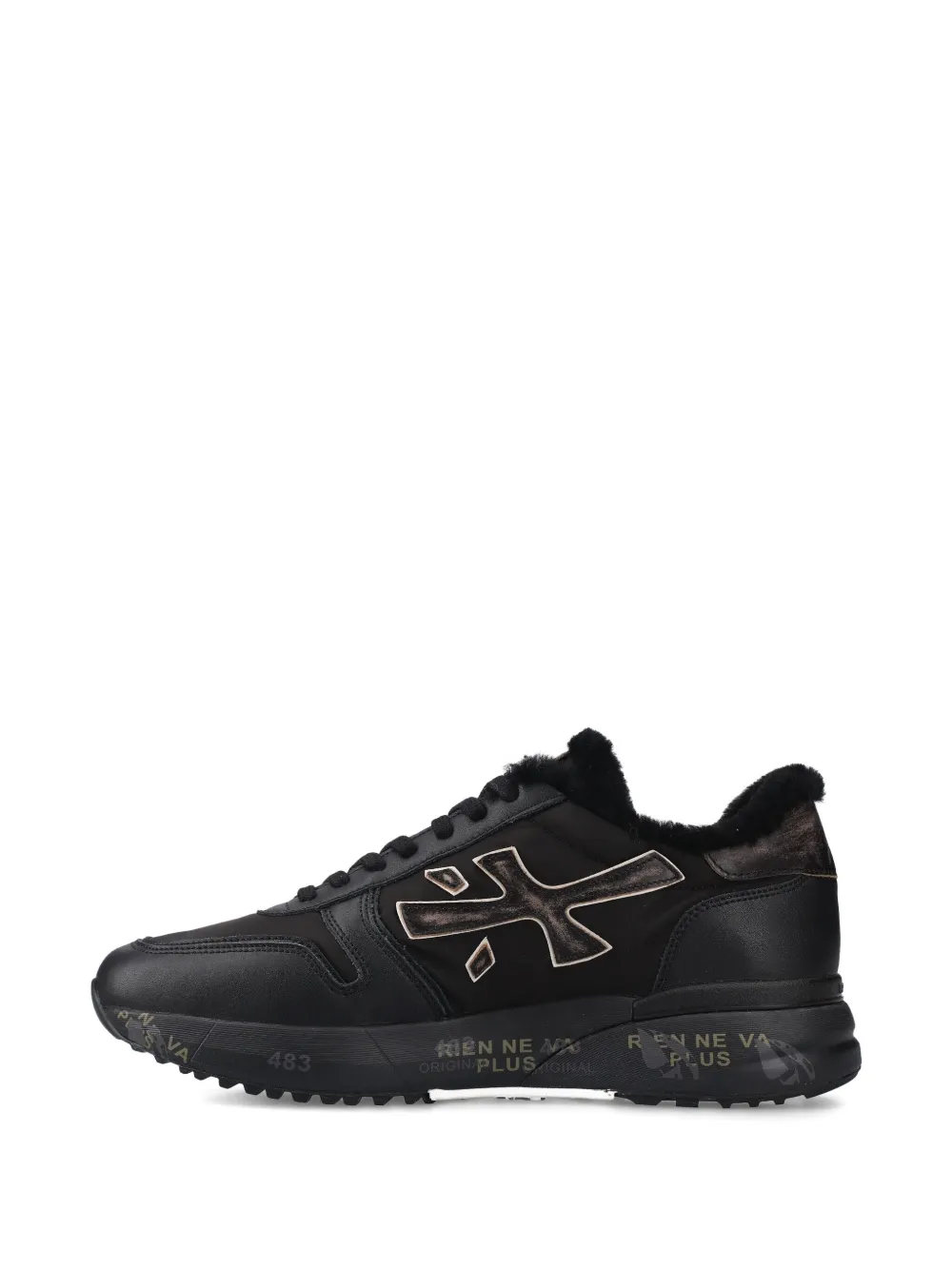 Premiata Mick sneakers met bont afwerking Zwart