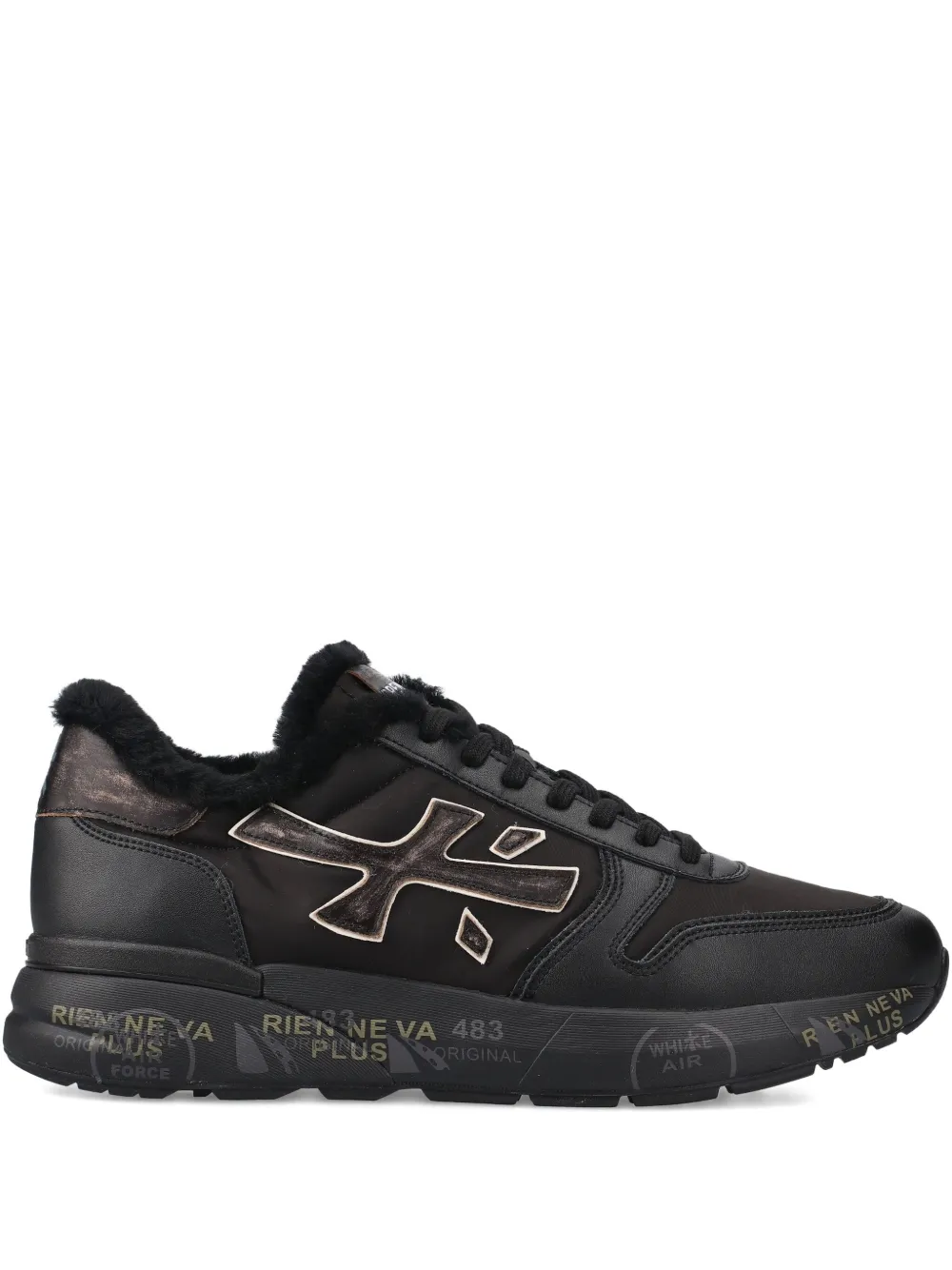 Premiata Mick sneakers met bont afwerking Zwart