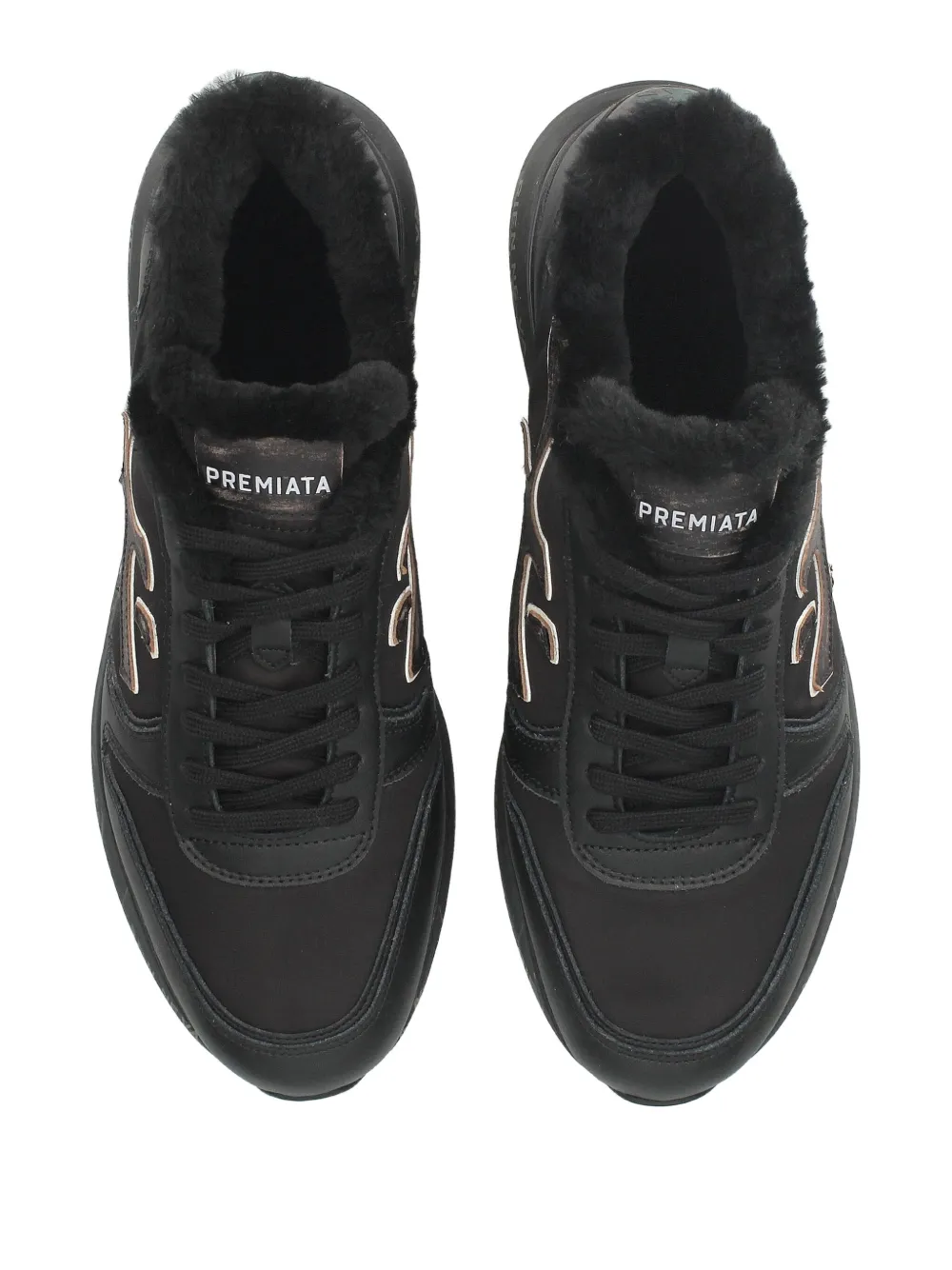 Premiata Mick sneakers met bont afwerking Zwart