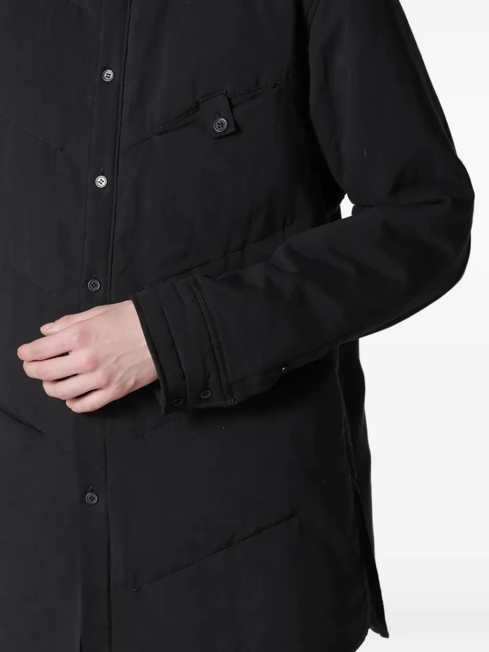 Yohji Yamamoto collar-detail shirt jacket Zwart