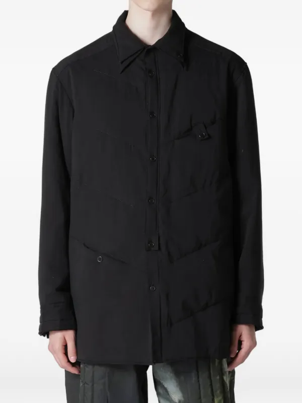 Yohji Yamamoto シャツ　ジャケット Yohji Yamamoto コーデュロイカラー シャツジャケット | ブラック