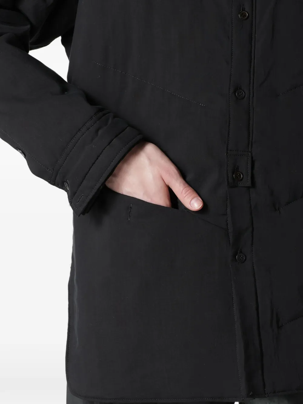 Yohji Yamamoto collar-detail shirt jacket Zwart