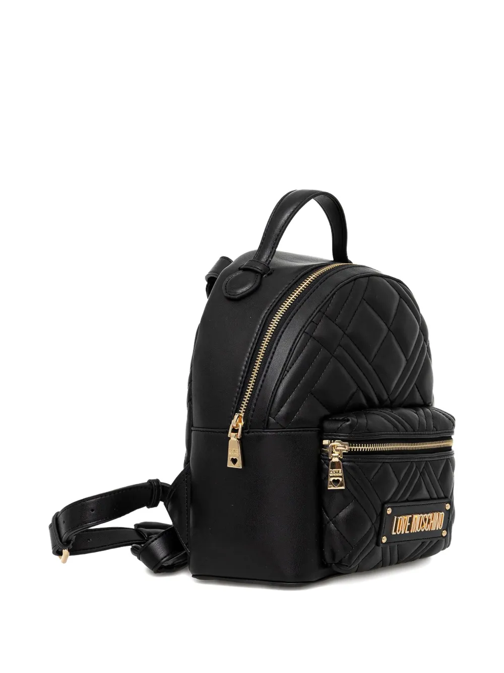 Love Moschino logo-patch backpack - Zwart