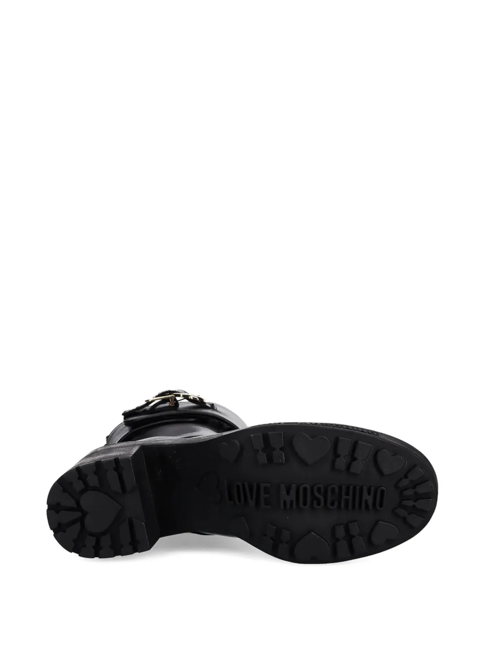 Love Moschino Veterlaarzen met gespdetail en hak Zwart