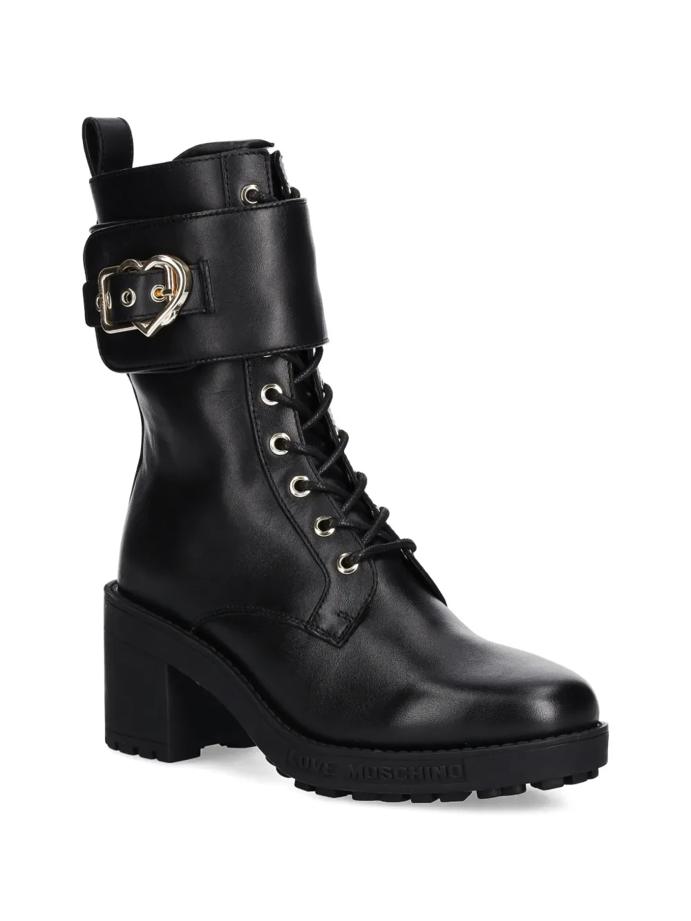 Love Moschino Veterlaarzen met gespdetail en hak Zwart