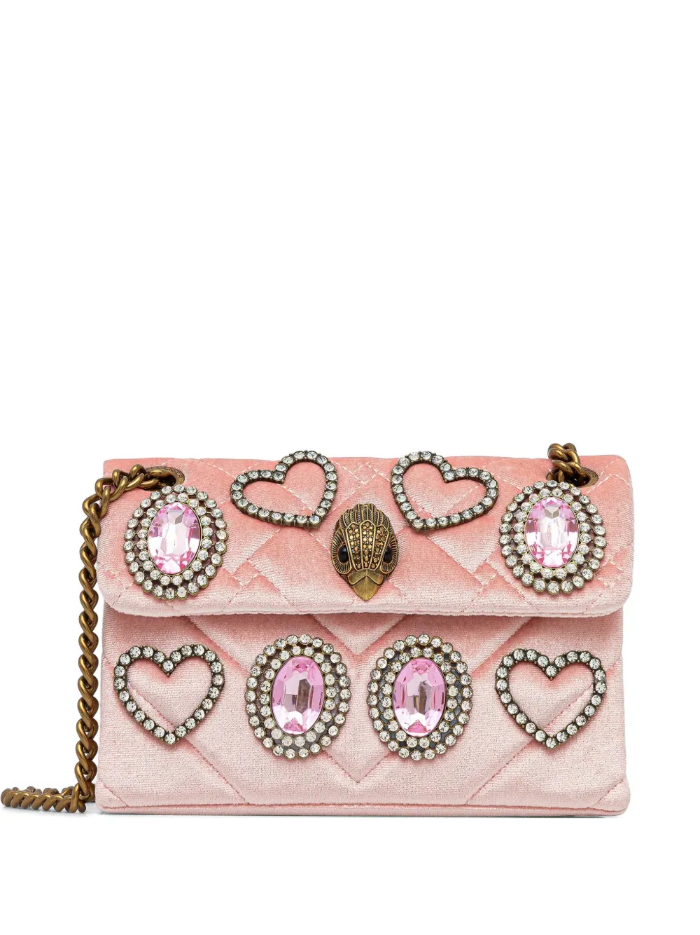 Kurt Geiger London mini Kensington velvet shoulder bag - Rosa