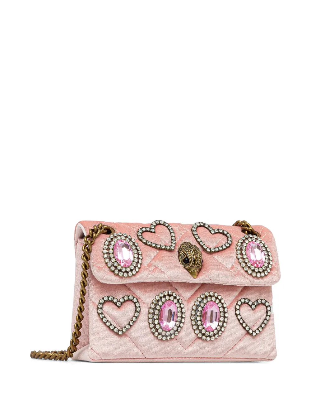 Kurt Geiger London mini Kensington velvet shoulder bag - Roze