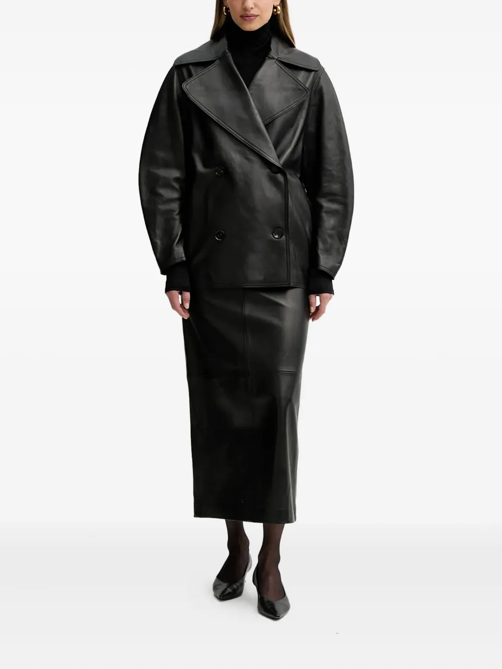 Liviana Conti Chelsie maxi-rok met vlakken en split - Zwart