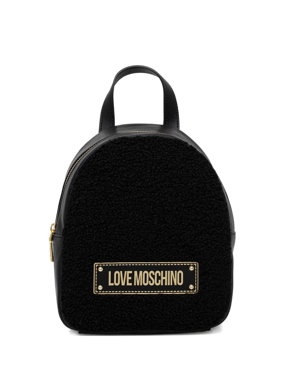 Love Moschino Logo-plaque Backpack In Black