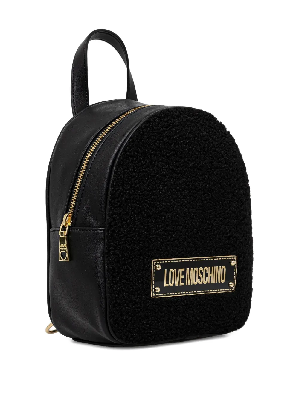Love Moschino Logo-plaque Backpack In Black