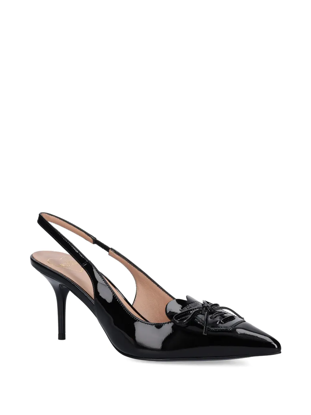 Love Moschino bow-detail slingback heeled pumps Zwart