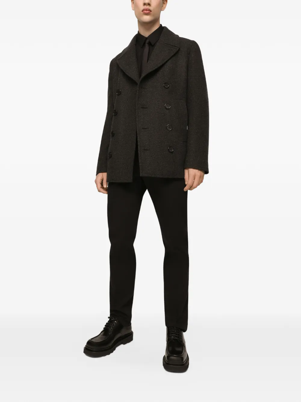  Dolce & Gabbana Buttoned Coat - Grey 