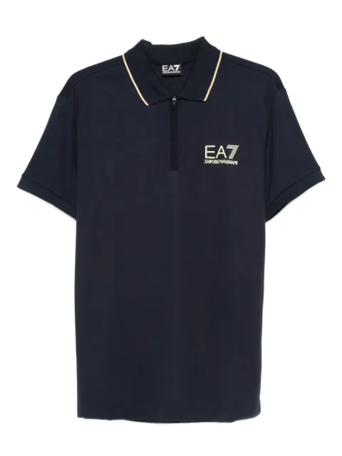Ea7 Emporio Armani playera tipo polo con detalle de cierre