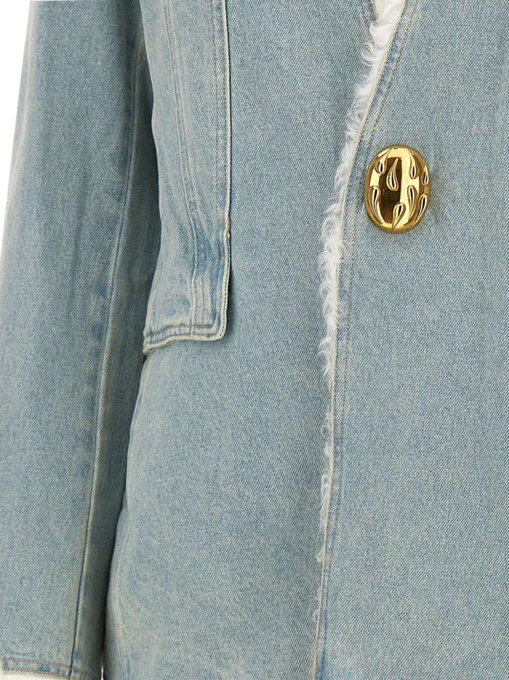 Jacques Shearling Denim Jacket In Blue