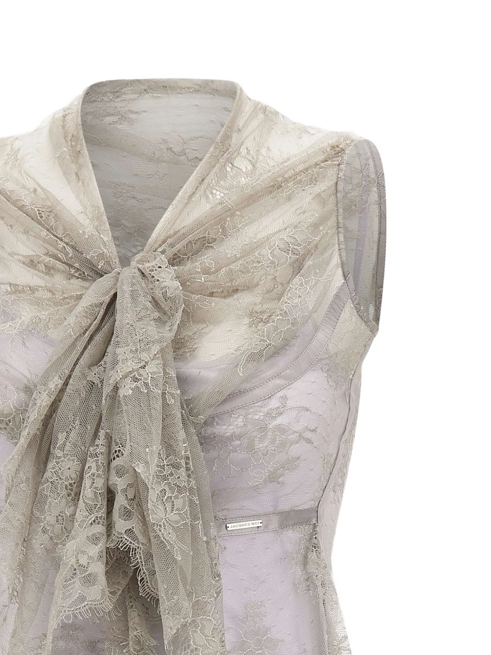 Jacques Lace Bow-detailing Top In Gray