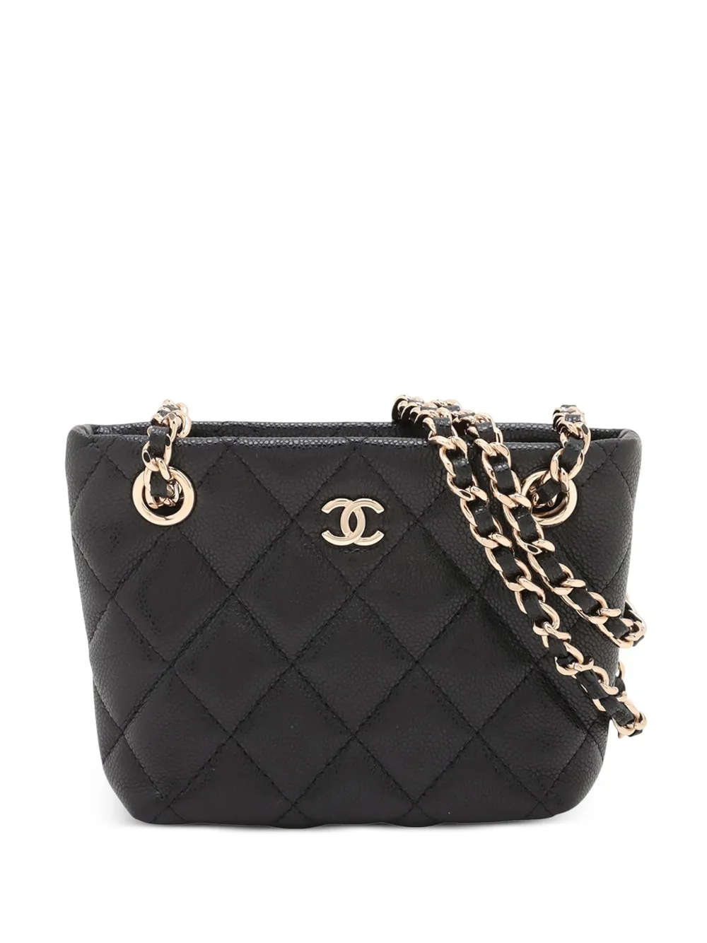 CHANEL Pre-Owned 2021-2025 ミニ マトラッセ キャビア ショルダーバッグ - ブラック CHANEL Pre-Owned 2021-2025 ミニ マトラッセ キャビア ショルダーバッグ - ブラック