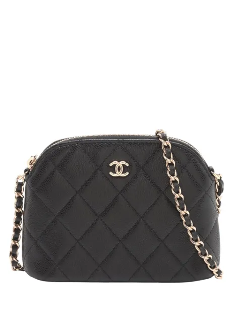 CHANEL Pre-Owned 2021-2025 Mini CC Quilted Caviar Clutch On Chain crossbody bag