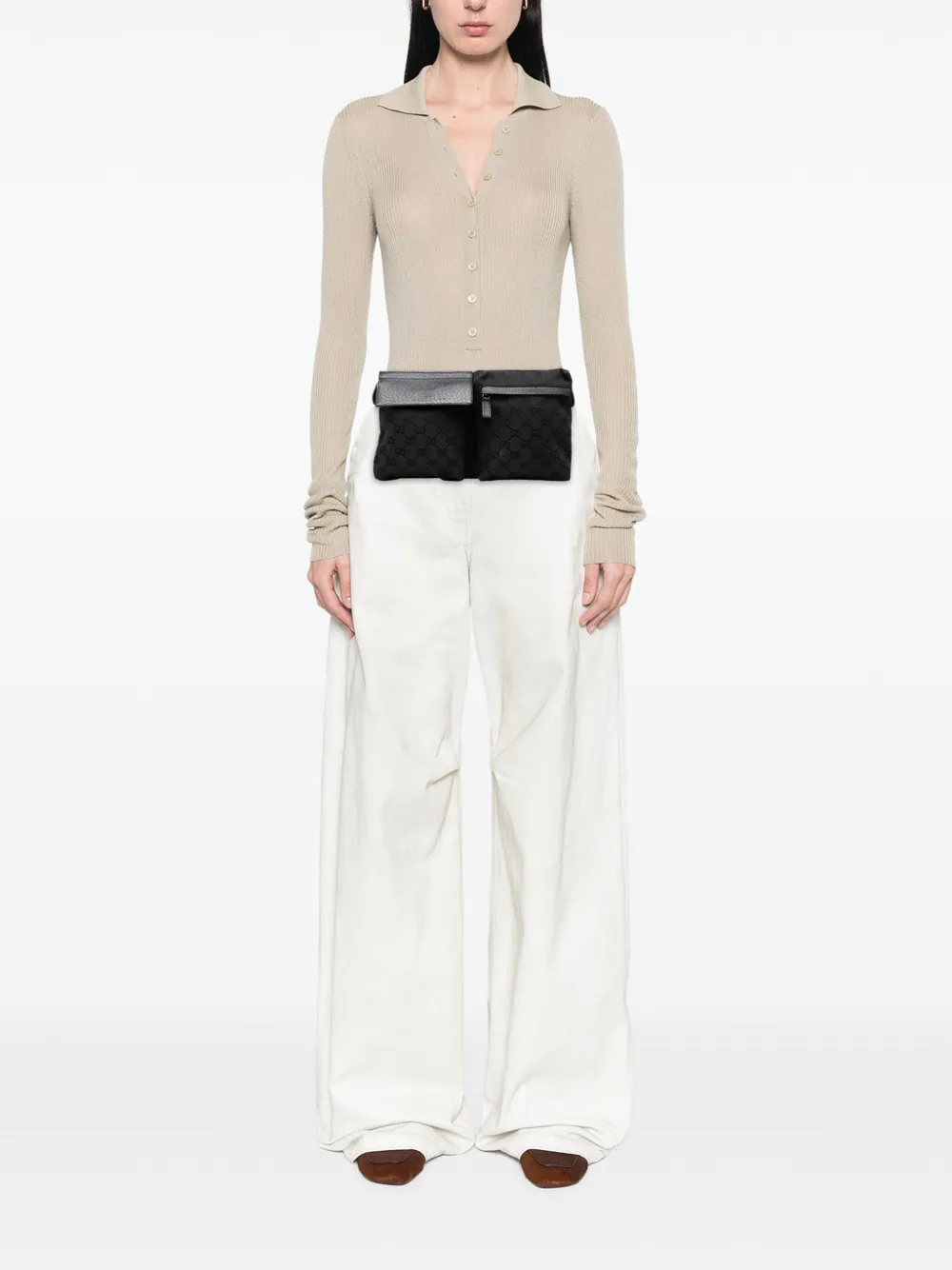 Gucci Pre-Owned 2000-2015 GG Canvas Double Pocket belt bag | Pre-Owned | Image 2