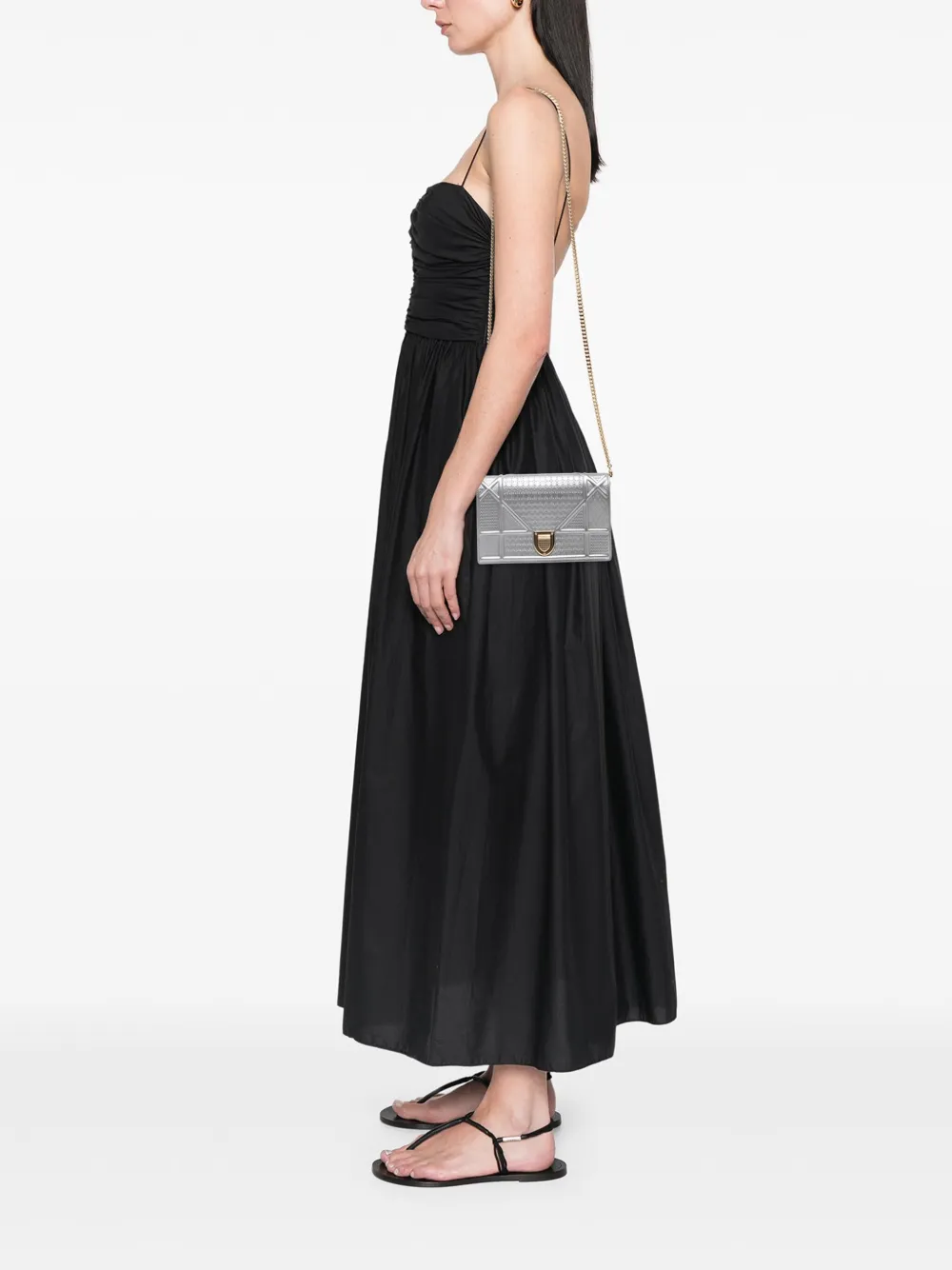 Christian Dior Pre-Owned 2018 Metallic Patent Microcannage Diorama Wallet on Chain crossbody bag | Pre-Owned | Image 2