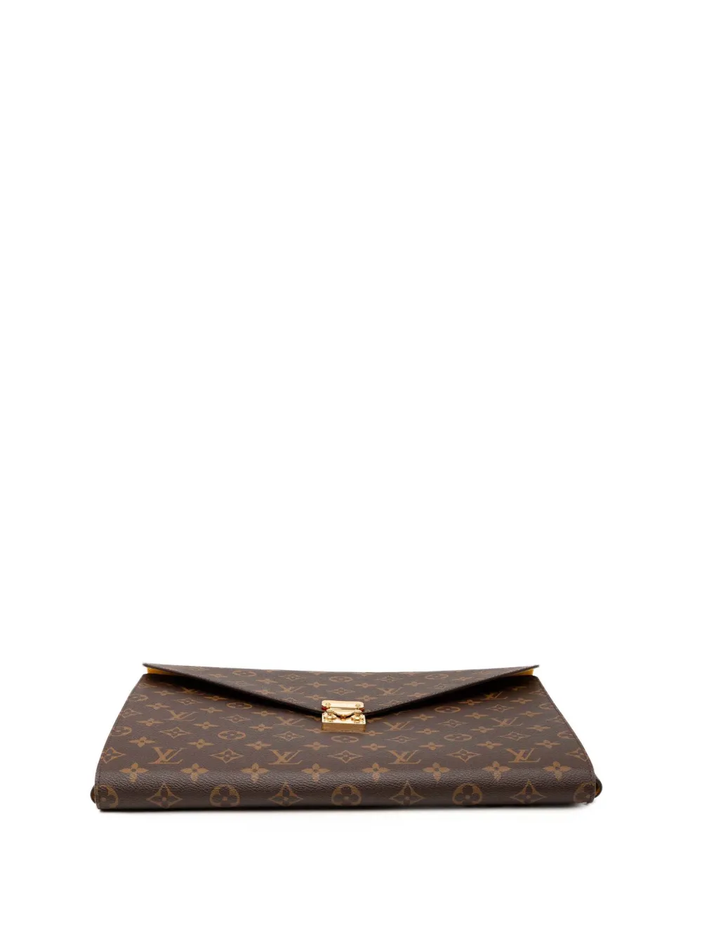 Pre-owned Louis Vuitton 2021-2025 Monogram Mark Folder Clutch Bag In Brown