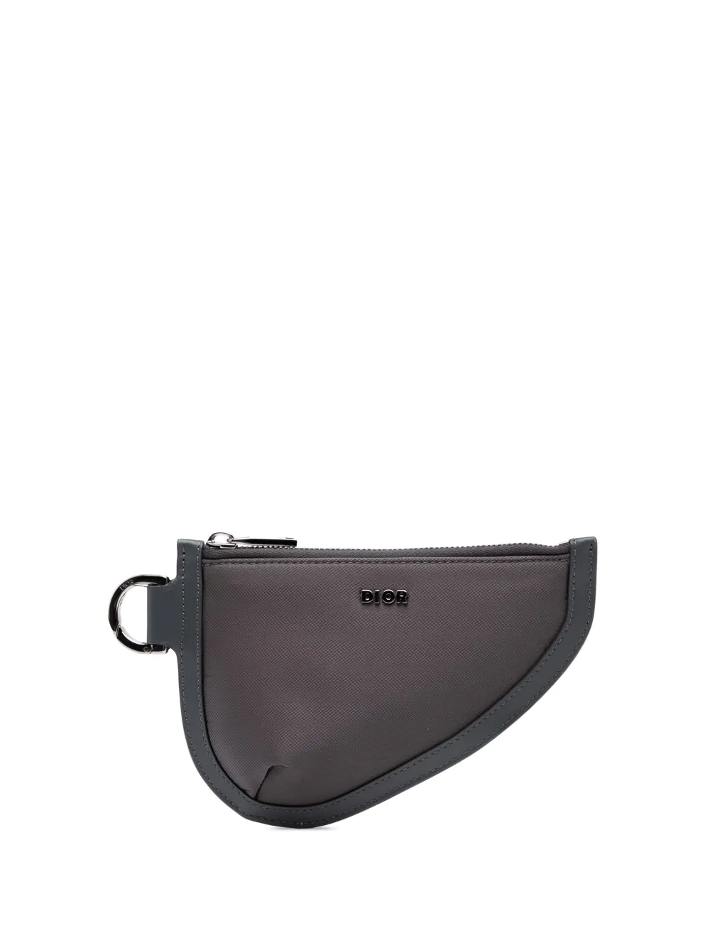 Christian Dior Pre-Owned 2023 ナイロン サドル コインケース - グレー Christian Dior Pre-Owned 2023 ナイロン サドル コインケース - グレー