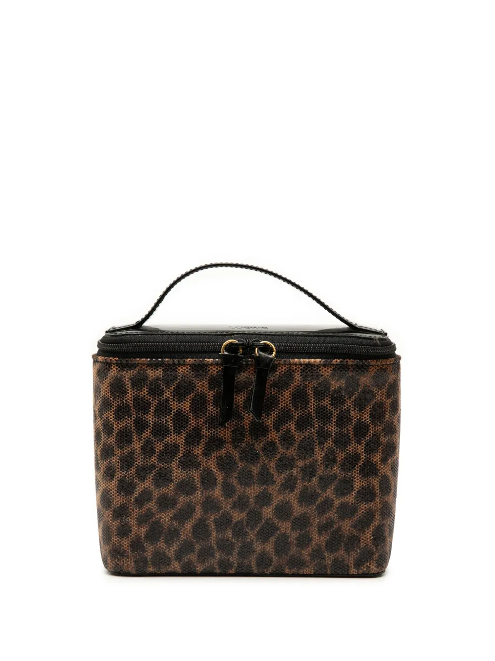 Loewe Pre-Owned 20th Century Perforated Leather Leopard Print vanity bag | Black | Image 1