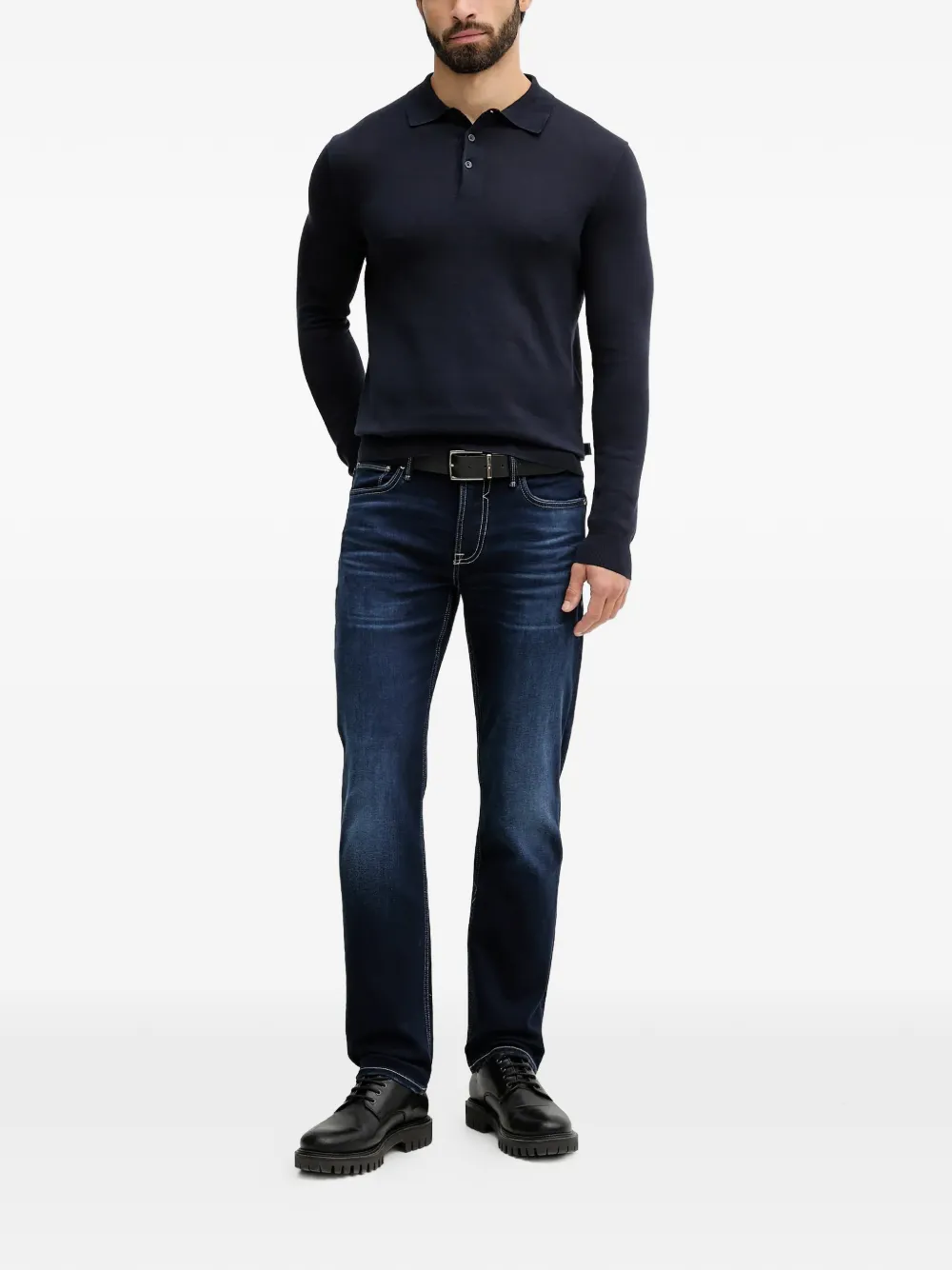 Hackett long-sleeve polo shirt - Blauw